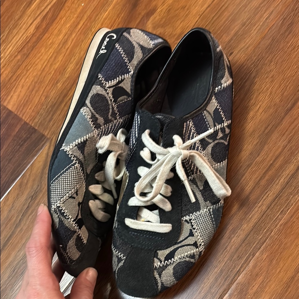 Coach Blue jean color and Beige Sneakers. adorable with jeans!!